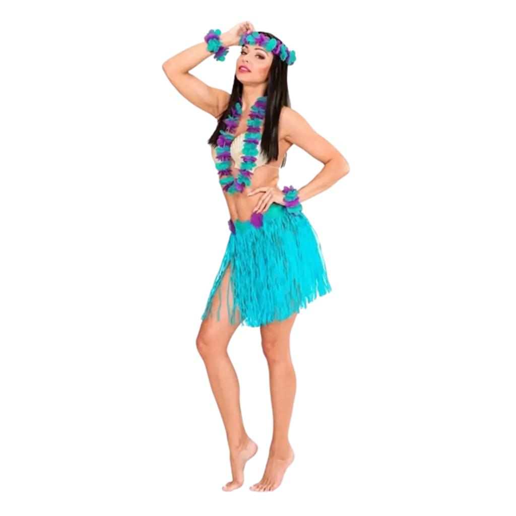 Kit de disfraces hawaiano azul