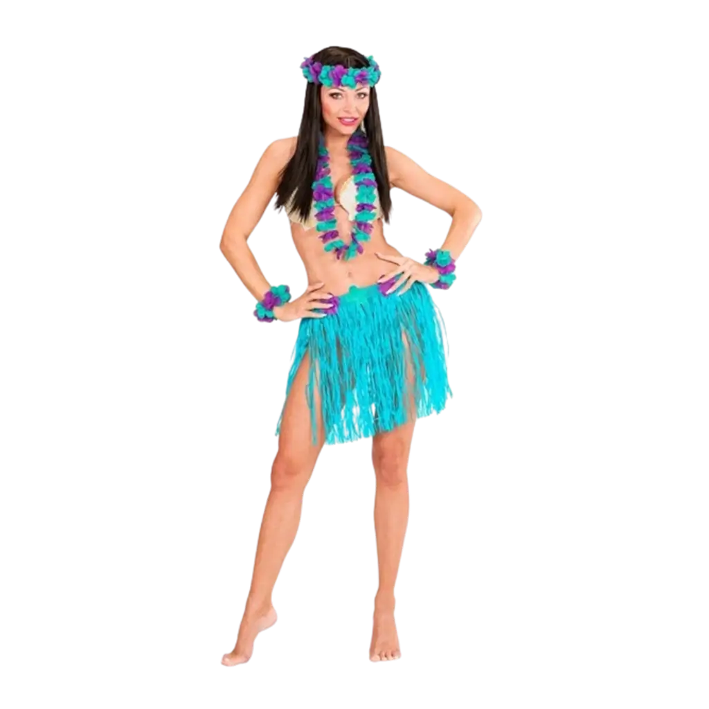 Kit de disfraces hawaiano azul