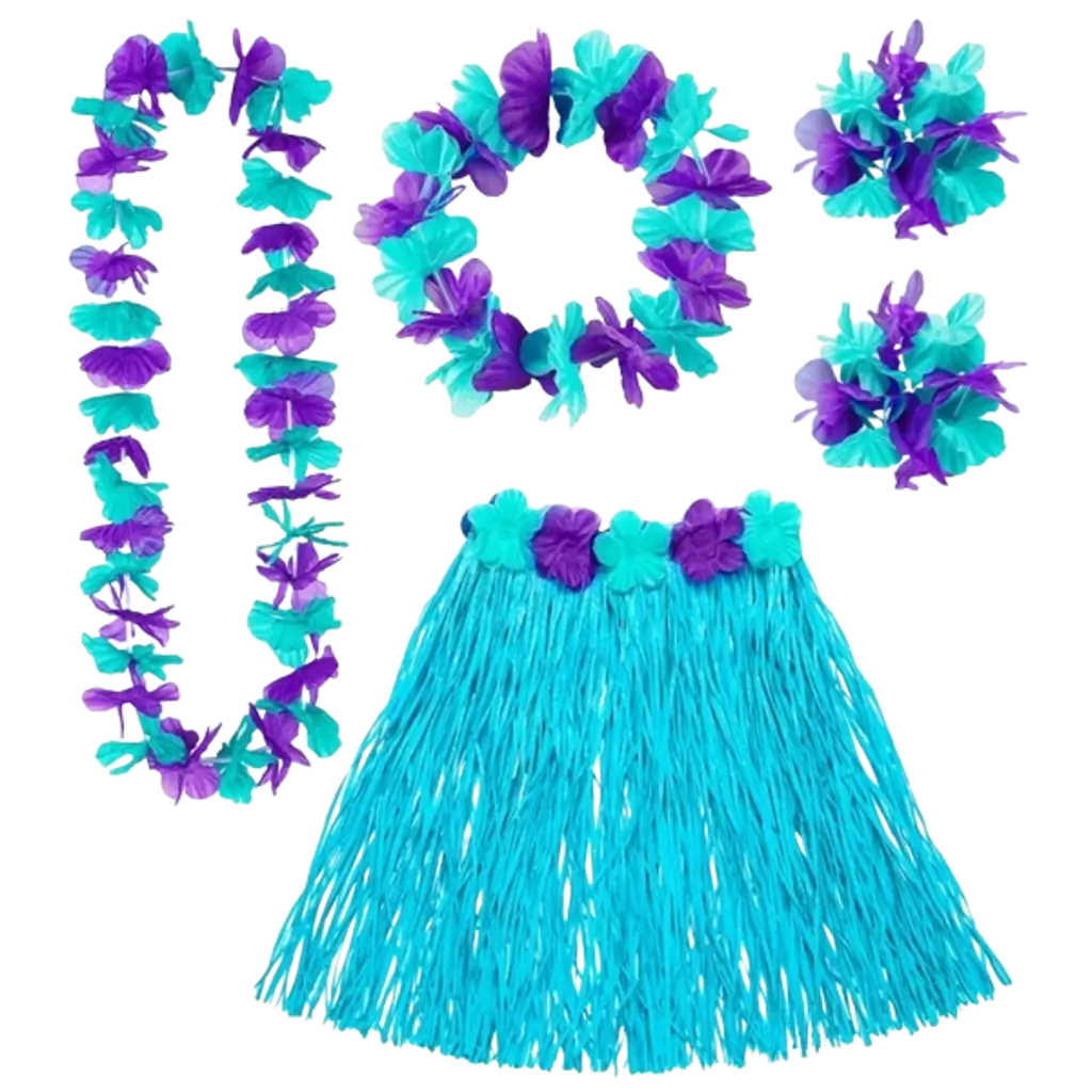 Kit de disfraces hawaiano azul