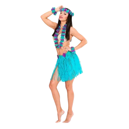 Kit de disfraces hawaiano azul