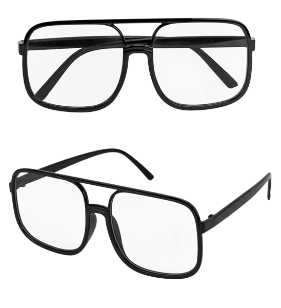 Gafas de los 90 - Lentes transparentes