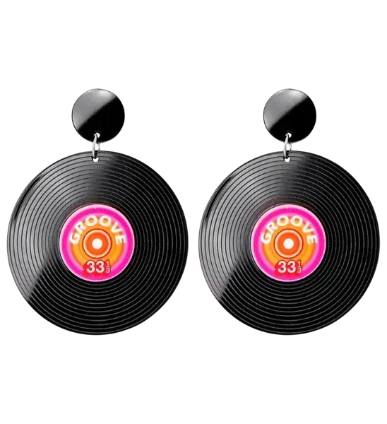 Pendientes de discos de vinilo de los 80
