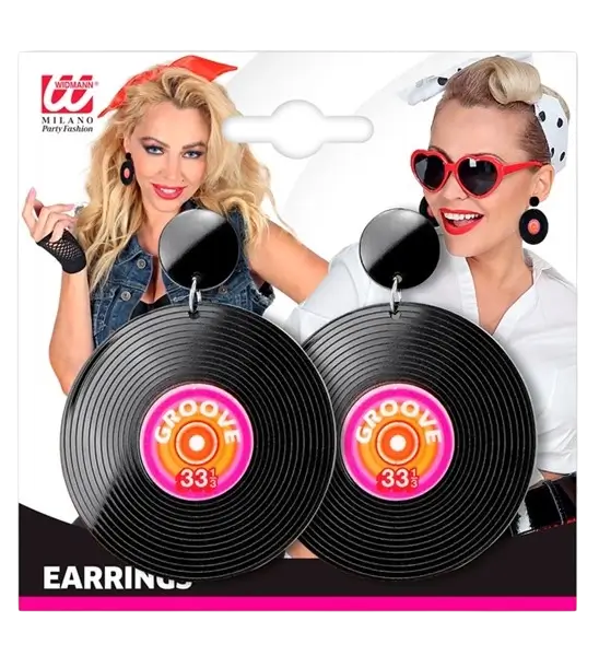 Pendientes de discos de vinilo de los 80