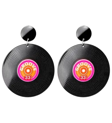 Pendientes de discos de vinilo de los 80