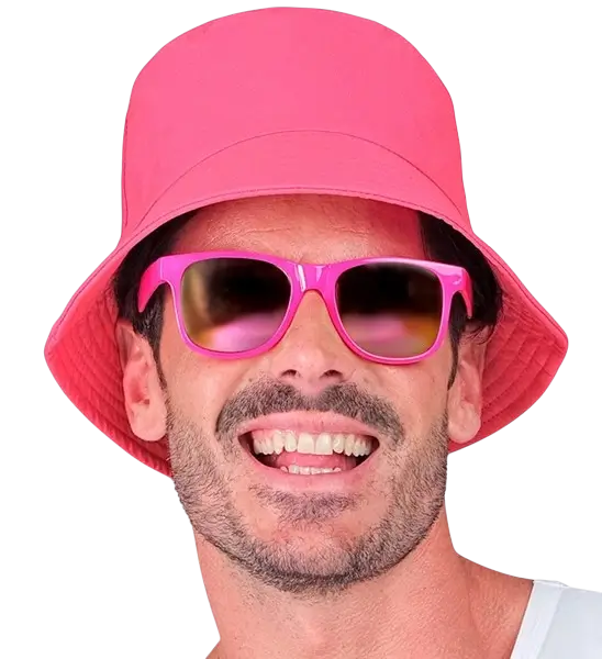Gorro Bob rosa fluorescente