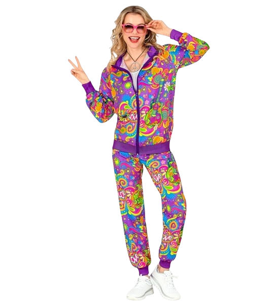Mono hippie flower power fluorescente - M