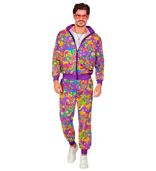 Mono hippie flower power fluorescente - M