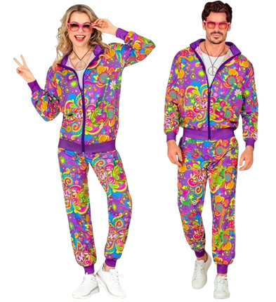 Mono hippie flower power fluorescente - M