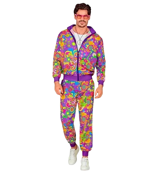 Mono hippie fluorescente flower power - XL