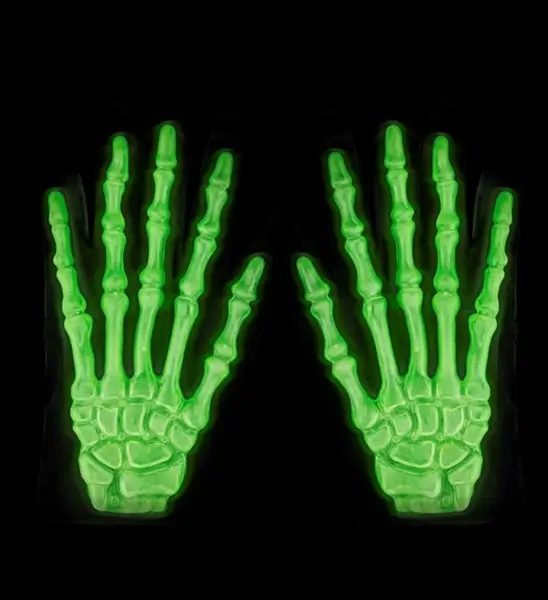 Par de guantes de esqueleto fosforescentes