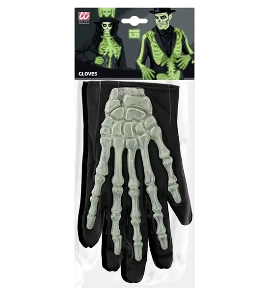 Par de guantes de esqueleto fosforescentes