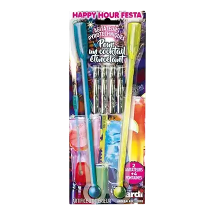 Kit de 2 agitadores pirotécnicos + 4 fuentes