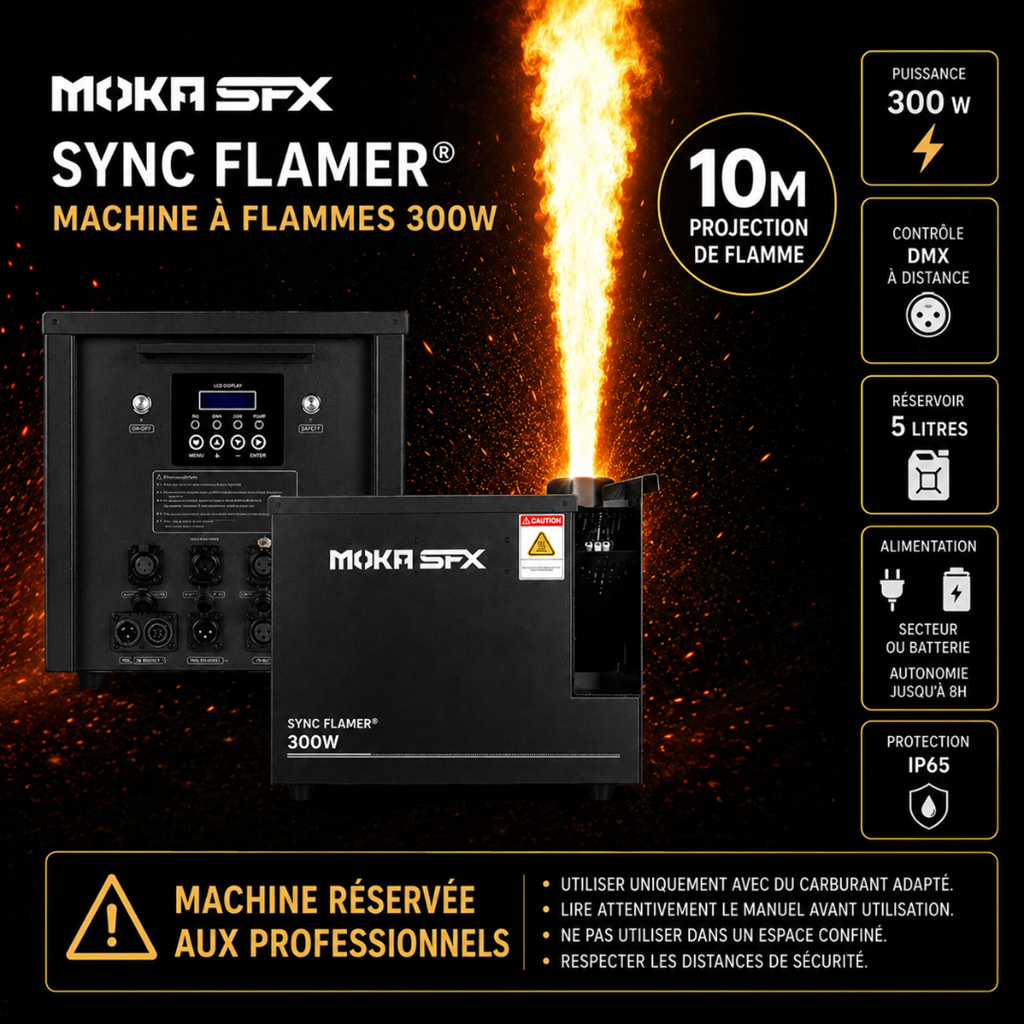 SYNC FLAMER® - Máquina de llamas 300W, Exterior IP65 - 8 a 10 metros