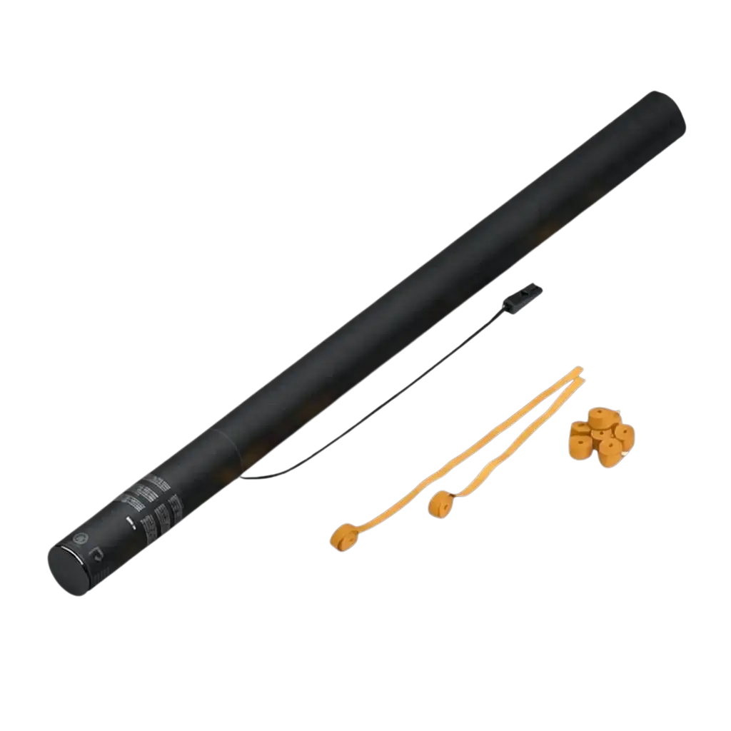 Streamer Naranja pistola de confeti eléctrica 80 cm