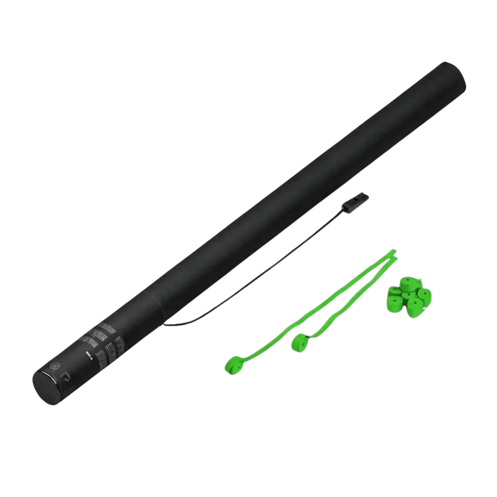 Streamer Verde 80 cm pistola eléctrica de confeti