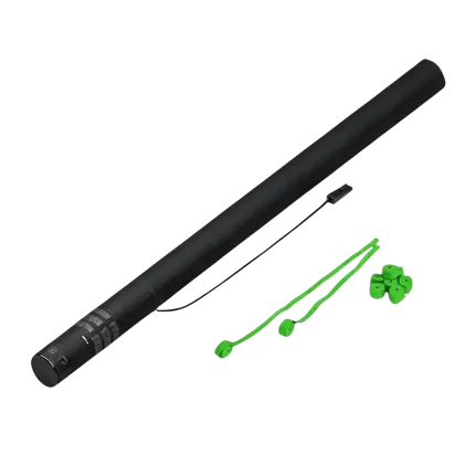 Streamer Verde 80 cm pistola eléctrica de confeti