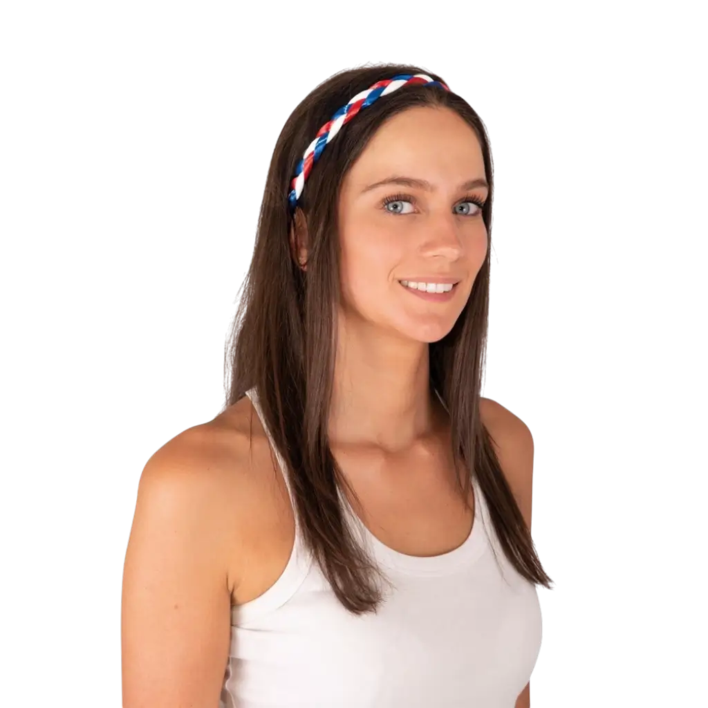 Diadema trenzada - azul, blanco, rojo - Supporter France