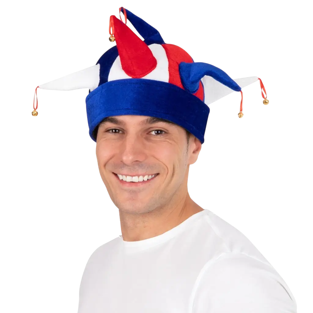 Sombrero de bufón - azul, blanco, rojo - Supporter France