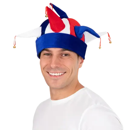 Sombrero de bufón - azul, blanco, rojo - Supporter France