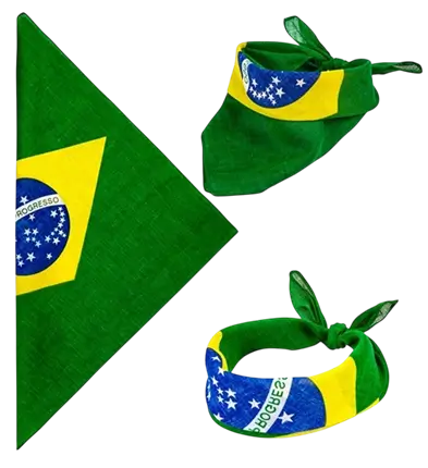 Bandana Brasil 55 cm en algodón - Supporter y disfraces