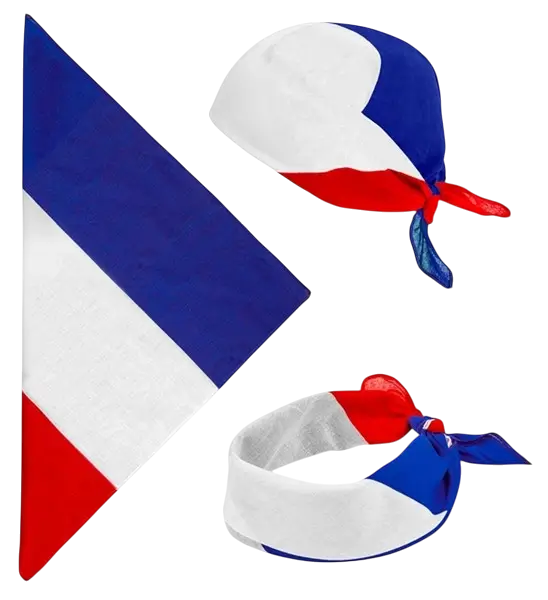 Bandana Francia 55 cm en algodón - Supporter y disfraces