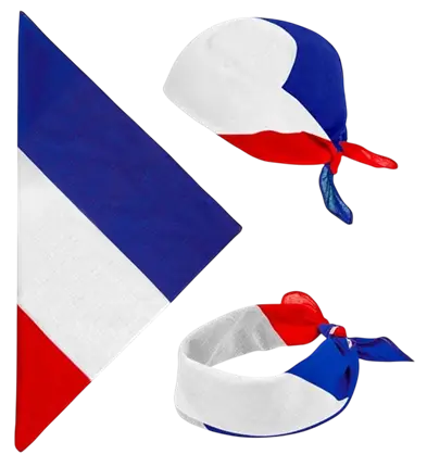 Bandana Francia 55 cm en algodón - Supporter y disfraces