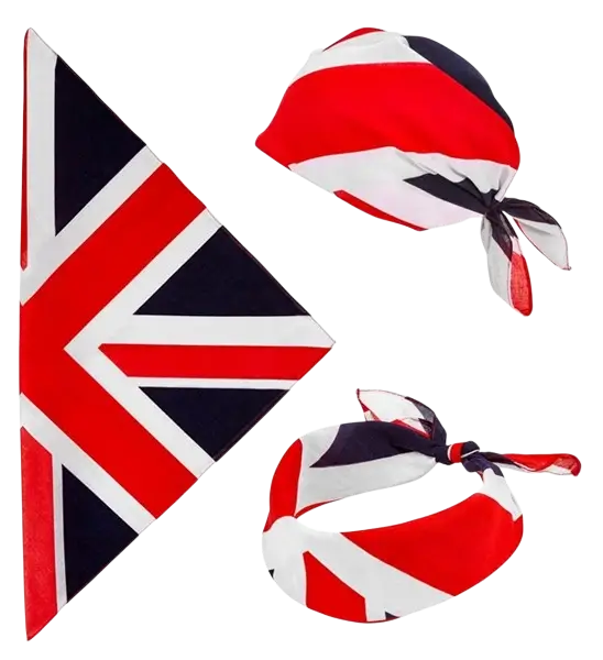 Bandana Gran Bretaña 55 cm en algodón - Supporter y disfraces