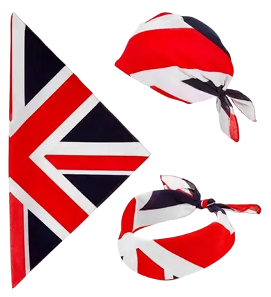 Bandana Gran Bretaña 55 cm en algodón - Supporter y disfraces