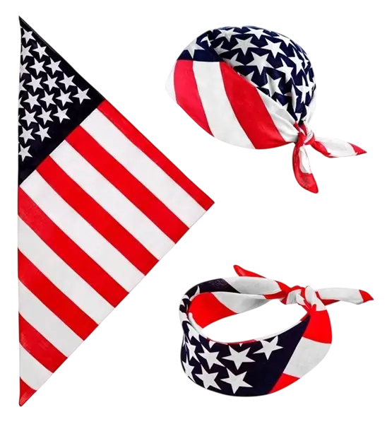 Bandana USA 55 cm en algodón - Supporter y disfraces