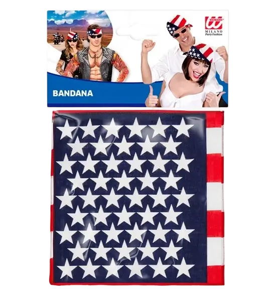 Bandana USA 55 cm en algodón - Supporter y disfraces