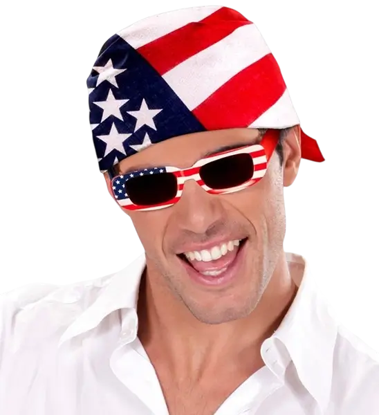 Bandana USA 55 cm en algodón - Supporter y disfraces