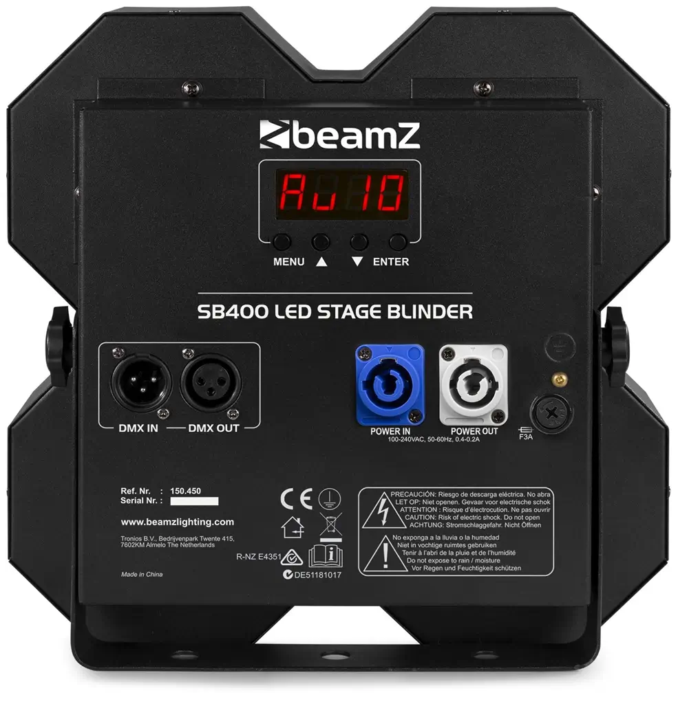 Foco de escenario con 4 LED COB de 50 W, luz blanca cálida - SB400 - beamZ