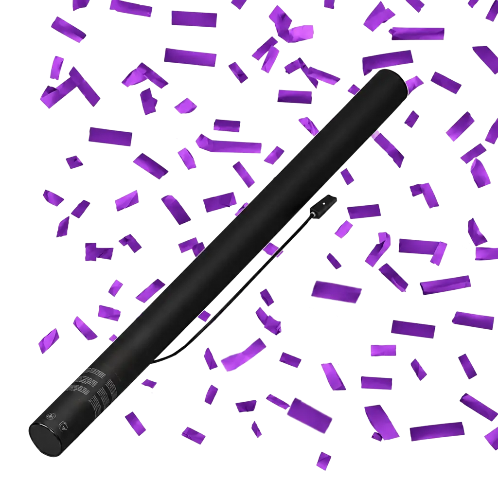 Cañón eléctrico de confeti de 80 cm - Morado