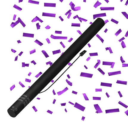 Cañón eléctrico de confeti de 80 cm - Morado