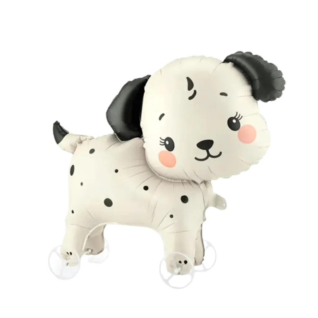 Globo de aluminio con perro sobre ruedas, 70 x 59 cm – Decoración para cumpleaños infantiles