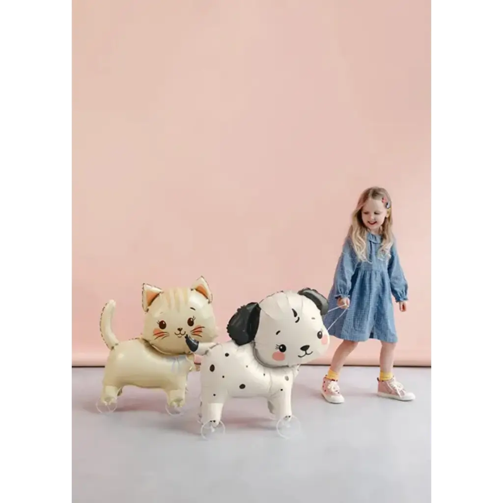 Globo de aluminio con perro sobre ruedas, 70 x 59 cm – Decoración para cumpleaños infantiles