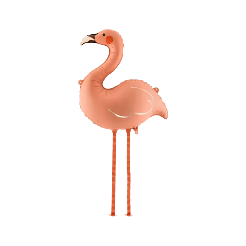 Globo de aluminio con forma de flamenco rosa coral, 65 x 67 cm – Globo flotante con helio