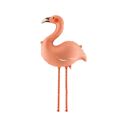 Globo de aluminio con forma de flamenco rosa coral, 65 x 67 cm – Globo flotante con helio