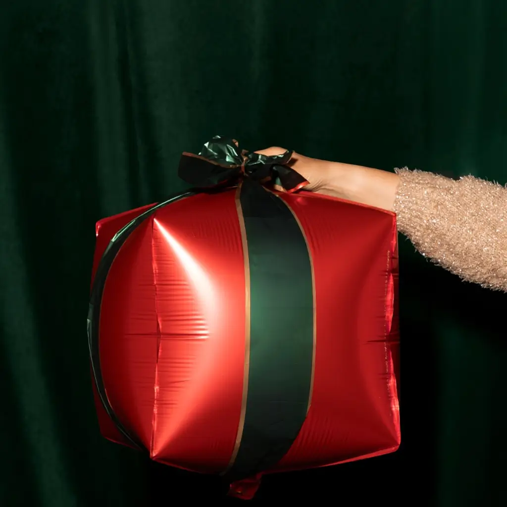 Lote de 3 globos de aluminio para regalos de Navidad – Decoración navideña