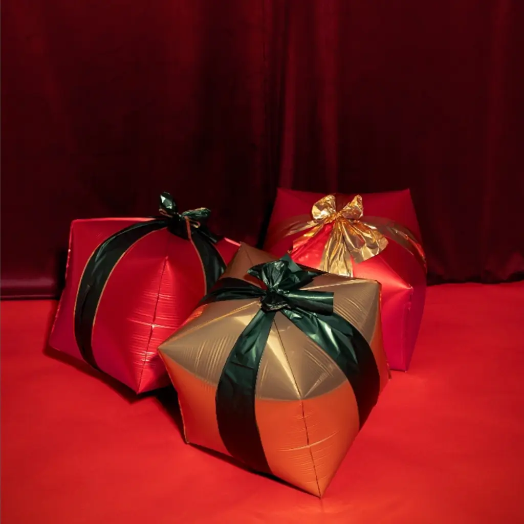 Lote de 3 globos de aluminio para regalos de Navidad – Decoración navideña