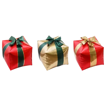 Lote de 3 globos de aluminio para regalos de Navidad – Decoración navideña