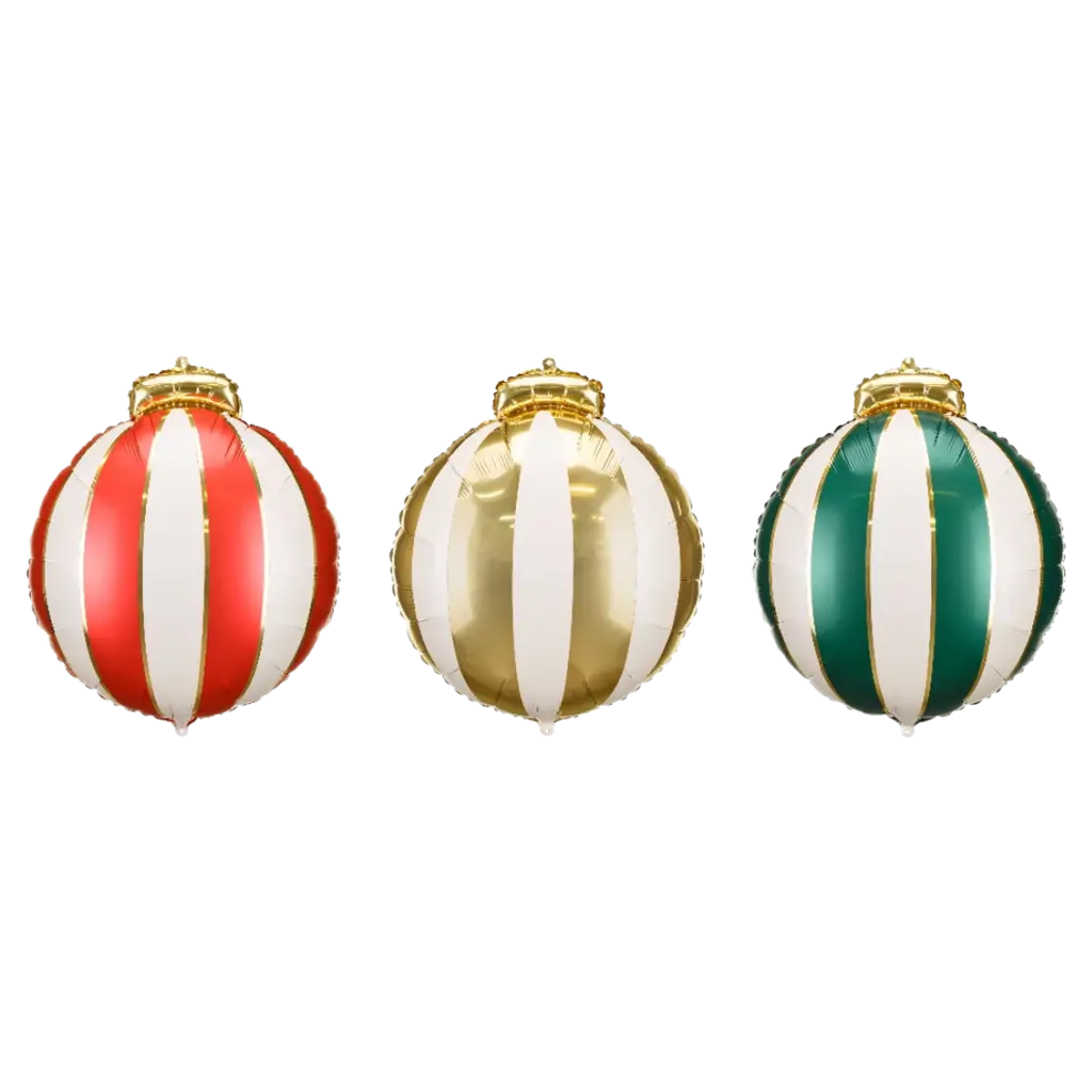 Lote de 3 globos de aluminio con forma de bolas de Navidad – Decoración navideña