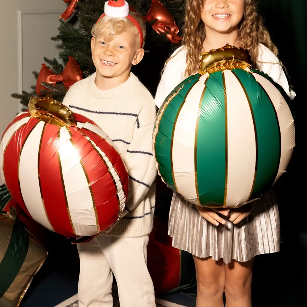 Lote de 3 globos de aluminio con forma de bolas de Navidad – Decoración navideña
