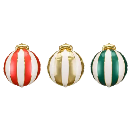 Lote de 3 globos de aluminio con forma de bolas de Navidad – Decoración navideña