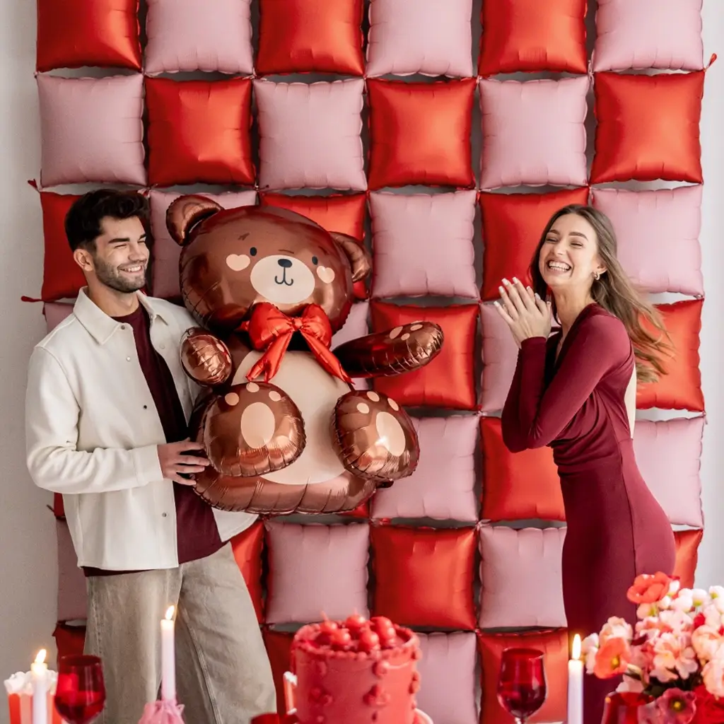 Globo de aluminio con osito de pie, 75 x 84 cm – Decoración de cumpleaños