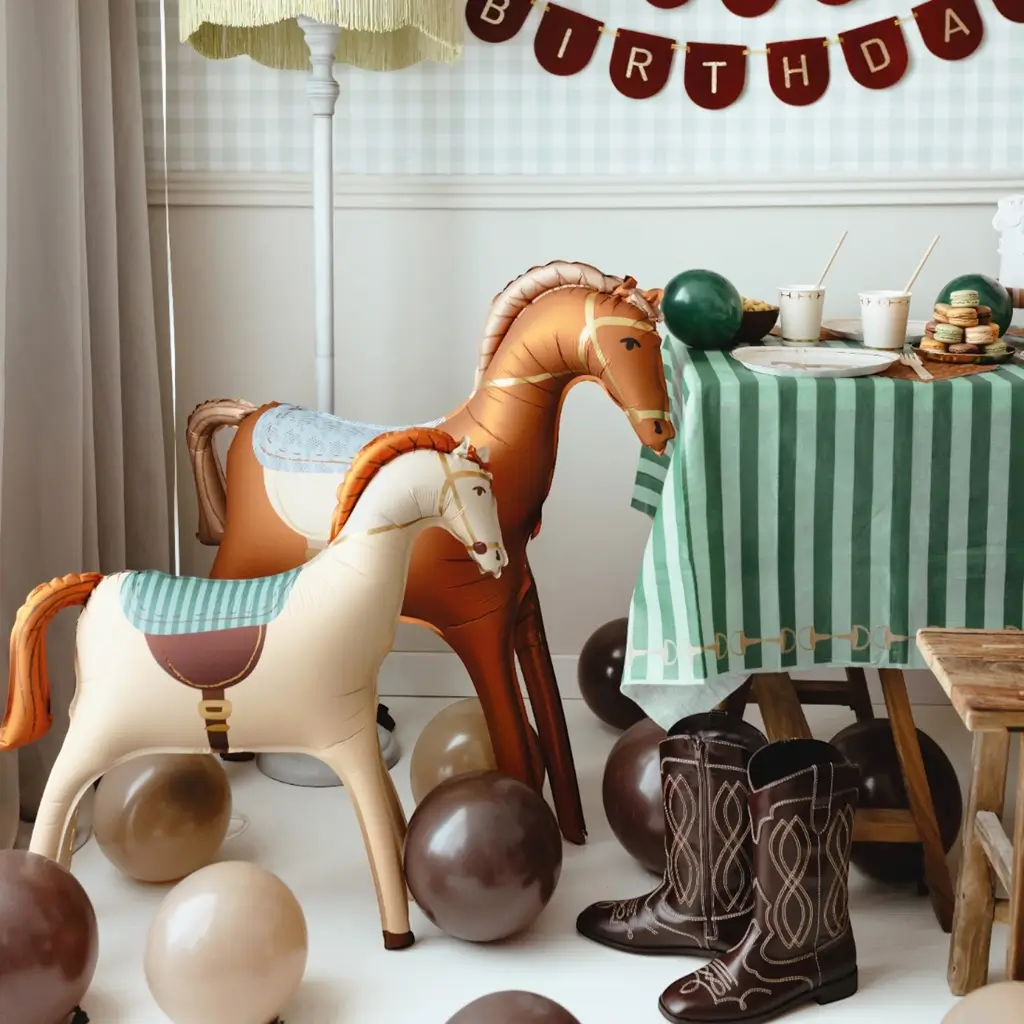 Globo de aluminio de caballo gigante, 112 x 97 cm – Decoración de cumpleaños