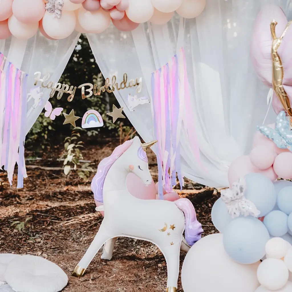 Globo de aluminio de unicornio gigante, 95 x 86 cm – Decoración de cumpleaños