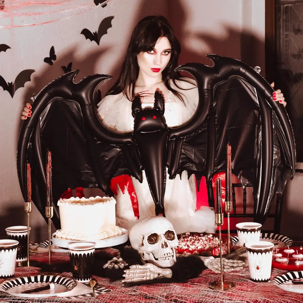 Globo de aluminio con forma de murciélago gigante, 120 x 81 cm – Decoración de Halloween