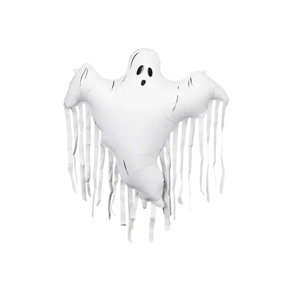 Globo de aluminio «Fantasma» con flecos, 93 x 86 cm – Decoración de Halloween