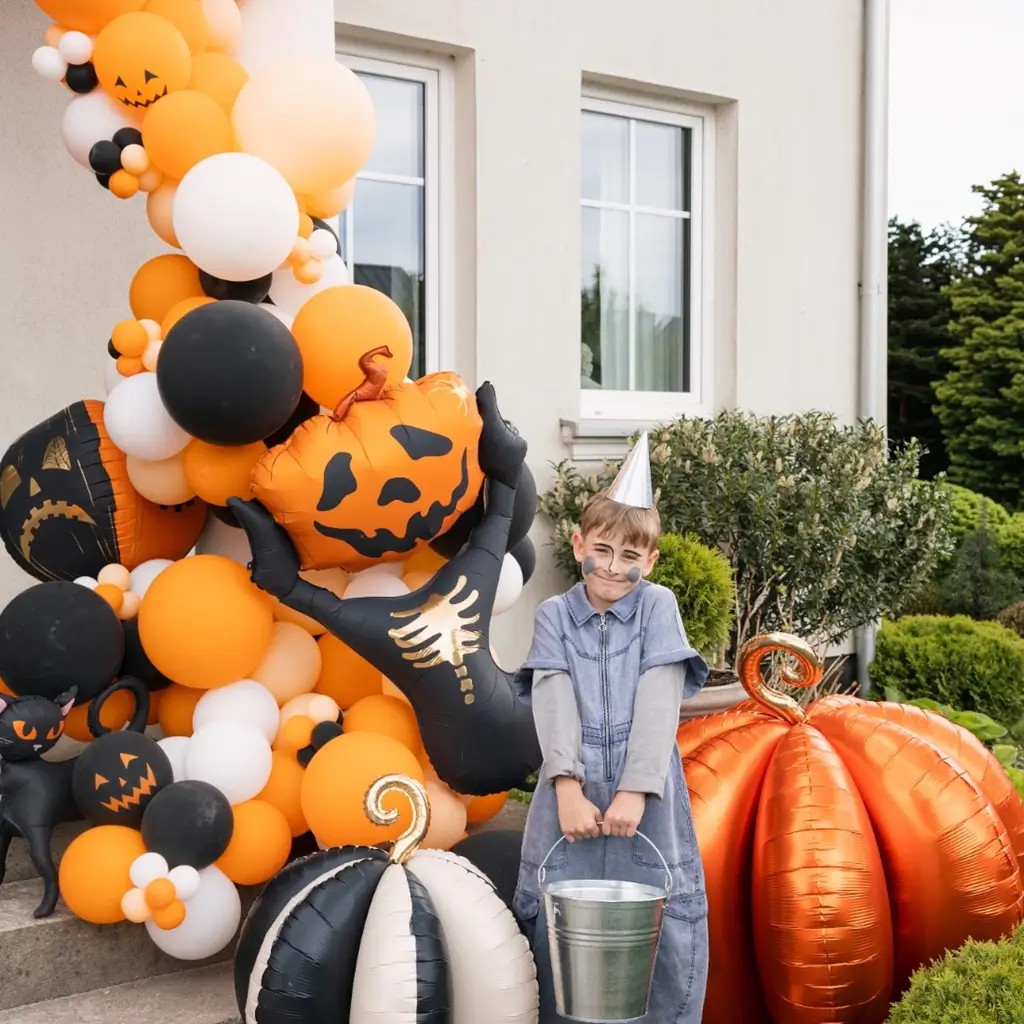 Globo de aluminio con forma de calabaza 3D gigante, 90 x 90 cm – Decoración de Halloween